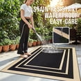 thumbnail image 3 of Smiry Outdoor Rugs 6x9, Waterproof Plastic Straw Indoor Outdoor Mat for Patio, RV Camping, Deck,Porch, Black & Beige, 3 of 6