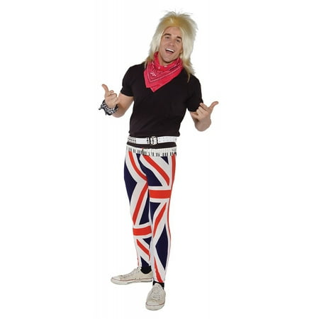 80s Rocker Adult Costume Union Jack - One Size