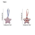 thumbnail image 2 of LHNFT Felt Fabric Stars Hanging Ornament, 12 Pieces Set, 4th of July Patriotic Fabric Star Ornament, Red White Blue Stars Tree Ornaments for Memorial Day Independence Day, 2 of 6