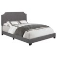 thumbnail image 1 of HomeFare Clipped Corner Upholstered King Bed in Stone Gray Fabric, 1 of 8