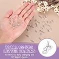 thumbnail image 3 of Uxcell 100 Paquete de Encantos de Letras del Alfabeto A-Z, Encanto de Letra P de Metal, Colgante de Inicial para Collares, Pulseras, Joyería y Manualidades, Plata, 3 of 6
