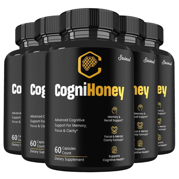 (5 Pack) Cogni Honey Capsules, Advanced Brain Supplement, CogniHoney Max Strength Pills