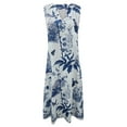 thumbnail image 4 of Icvfdpl Women'S Casual Dresses Leisure Loose V Neck Sleeveless Button Flower Printed Pocket Sundress Hawaiian Island Female Streetwear, 4 of 5