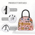 thumbnail image 4 of Balery Retro 70s Hippie Bolsa de Almuerzo para Mujeres, Caja de Almuerzo, Bolsa de Almuerzo Pequeña Impermeable, Tote de Almuerzo Reutilizable con Gran Capacidad, 4 of 6