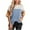 Sky Blue, variant on Besolor Women's Summer Short Sleeve Shirts Color Block Crew Neck Top Side Split Casual Loose Going out Blouse
