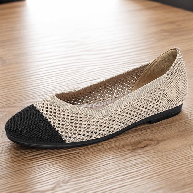 Zapatos planos de punto para mujer zapatos planos de malla antideslizantes elegantes para el trabajo y la oficina