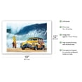 thumbnail image 2 of Buttercup Beauty - Retro Woodie Car on Beach with Big Wave Surfer - From an Original Color Painting by Scott Westmoreland - Master Art Print (Unframed) 12in x 18in, 2 of 4