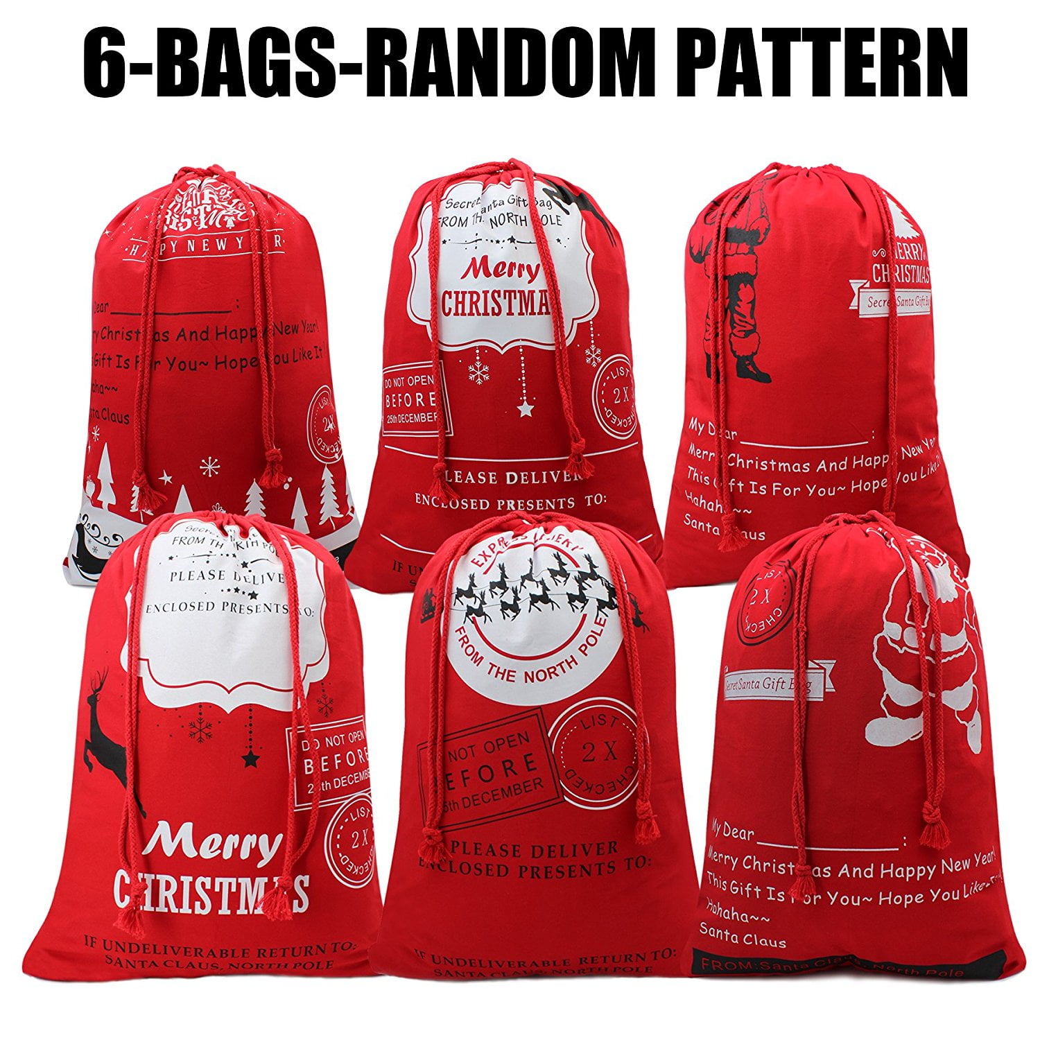 Christmas Santa sacks New Year presents bag gifts bag for children personalised Santa sack emrbroidered gift sack