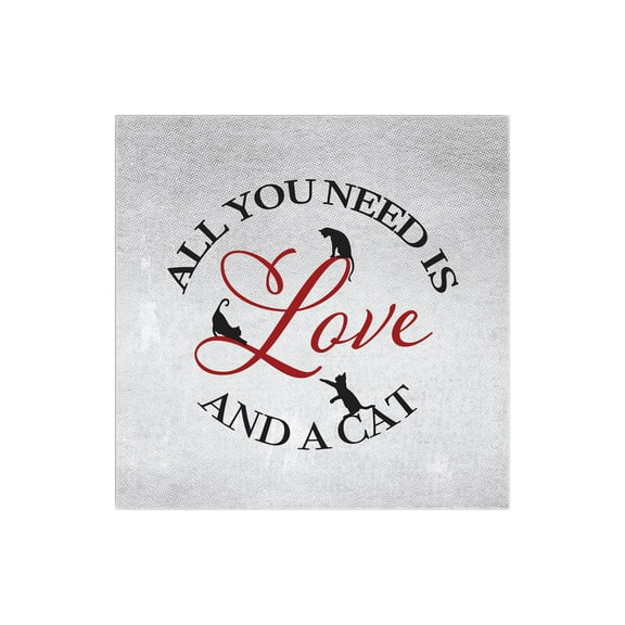 All You Need Love And Cat Grey Black Cats 12 x 12 Wood Wall Sign Plaque