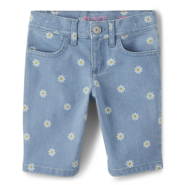 Pantalones cortos The Children's Place Denim Skimmer Daisy Print 14Y
