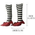 thumbnail image 2 of Halloween Witch Drop Garden Decoration, Purple and Black Striped Witch Legs for Potted Plants, Outdoor Yard Art and Seasonal Garden Ornaments, 1Pack White, 2 of 4
