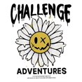 thumbnail image 2 of Graffiti Daisy & Letter Print Comfy T-Shirt, Round Neck Short Sleeve Sports Tee, Women's Activewear, 2 of 6