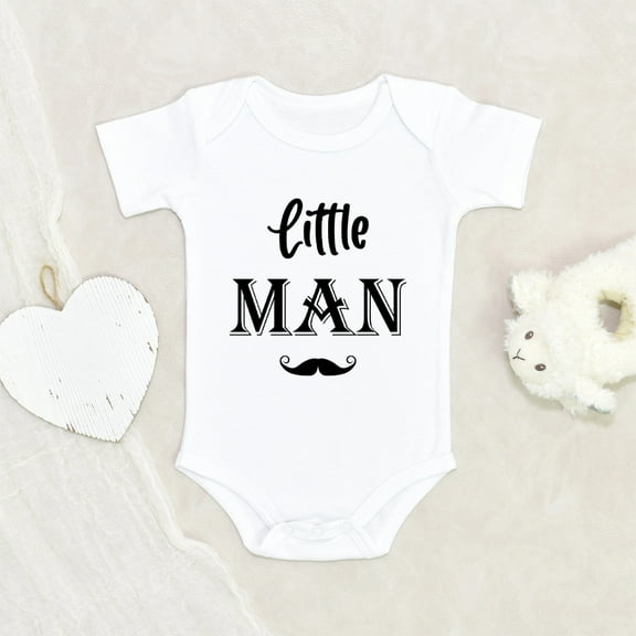 Gentleman Baby Clothes - Lil Man Mustache Pun Baby Clothes - Cute Baby Boys Clothes