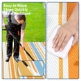 thumbnail image 2 of HIWEAVER 9' x 18' Yellow/Green Outdoor Rug PP Plastic Straw Woven Waterproof Patio Rug with Border Portable Outside Carpet for Balcony Deck Picnic Garden Decor, 2 of 7