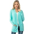 thumbnail image 2 of Cielo 1985 Women's Open Long Cardigan Sweater with Pockets - By The Simply Fashion Mint2 L, 2 of 7