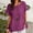 Purple, variant on Womens Tops Dressy Casual Plus Size Crew Neck Short Sleeve Solid Color Cotton Linen Shirts Dressy Loose Fit Tunic Tops