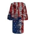 thumbnail image 5 of Edvintorg 4Th Of July Womens Summer Dresses Plus Size Women's Casual Beach Dress Fashion V-Neck Print 3/4 Sleeve Fold Mini Dress, 5 of 5