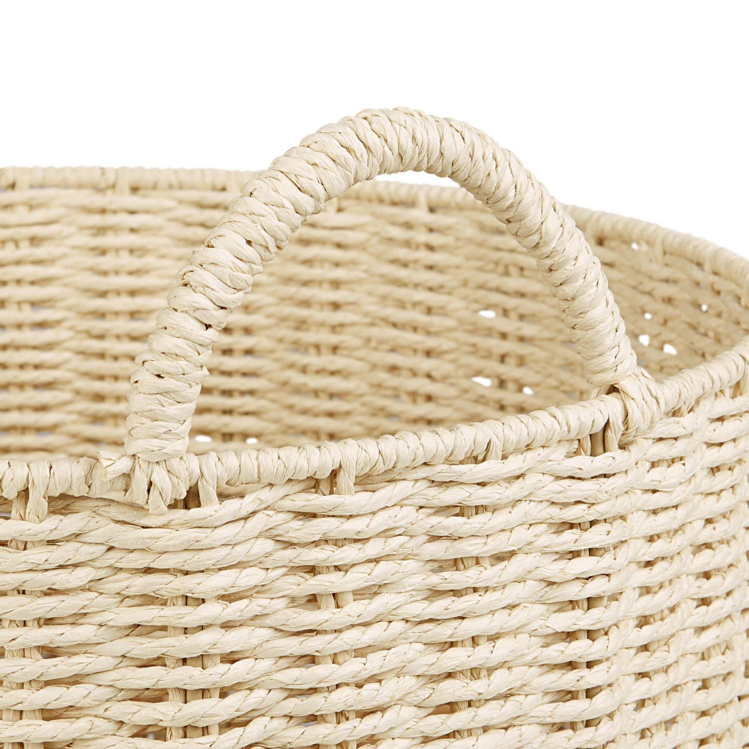 Hometrends Round Paper/ Water Hyacinth 2-Tone Basket