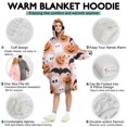 thumbnail image 5 of Wearable Oversized Blanket,Halloween Pumpkins Ghosts Skulls and Bats Wearable Blanket Hoodie for Adults,Cozy Hooded Blankets with Super Pockets,Super Warm Fuzzy Pullover for Women & Men, 5 of 6