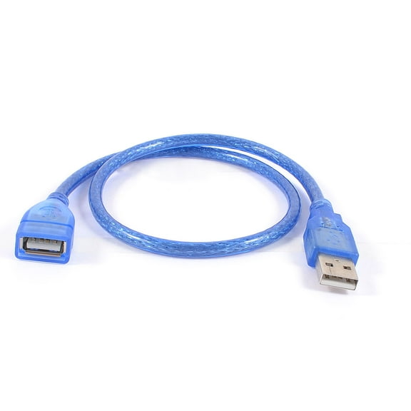 Unique Bargains 50cm Blue USB 2.0 Type A Jack to Plug AF-AM Extension  Cord