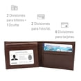 thumbnail image 4 of Cartera Hombre Piel Genuina Bifold Compartimento Secreto Interiores en Tela Chocolate, 4 of 8