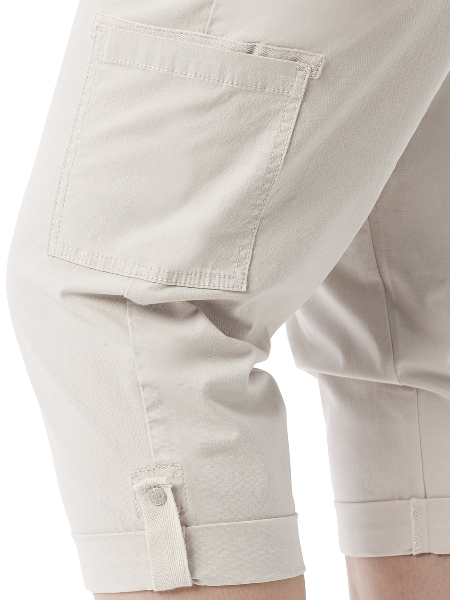 Gloria Vanderbilt Swan Series Women's Plus Cargo Capri with Rolled Hem, Sizes 16-24
