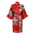 thumbnail image 5 of Fiery Red Mommy and Me Robes, Floral, Satin Feel, 5 of 8