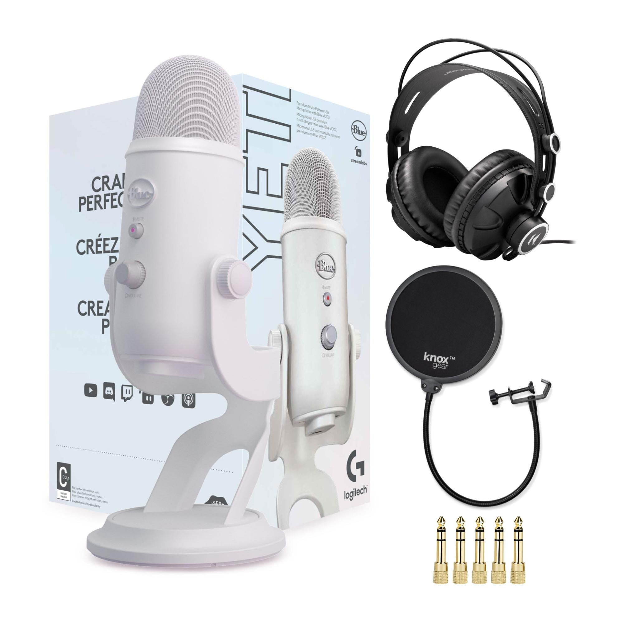 Blue Microphones Yeti USB Microphone (White Mist) with Monitor