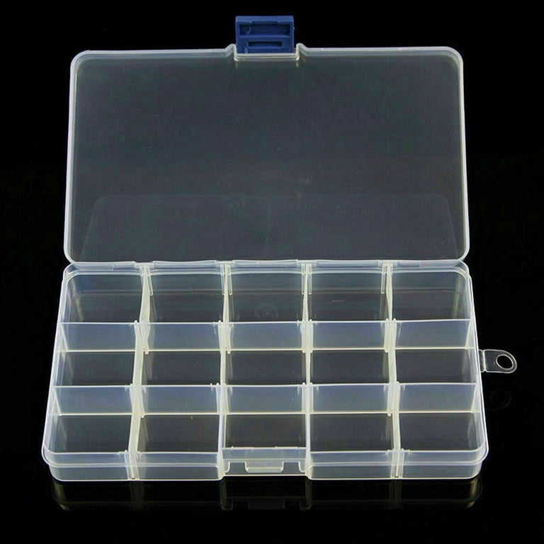 JUNTEX Transparent Organizer Storage Box Tough Plastic Storage Case for  Jewelry Crafts 