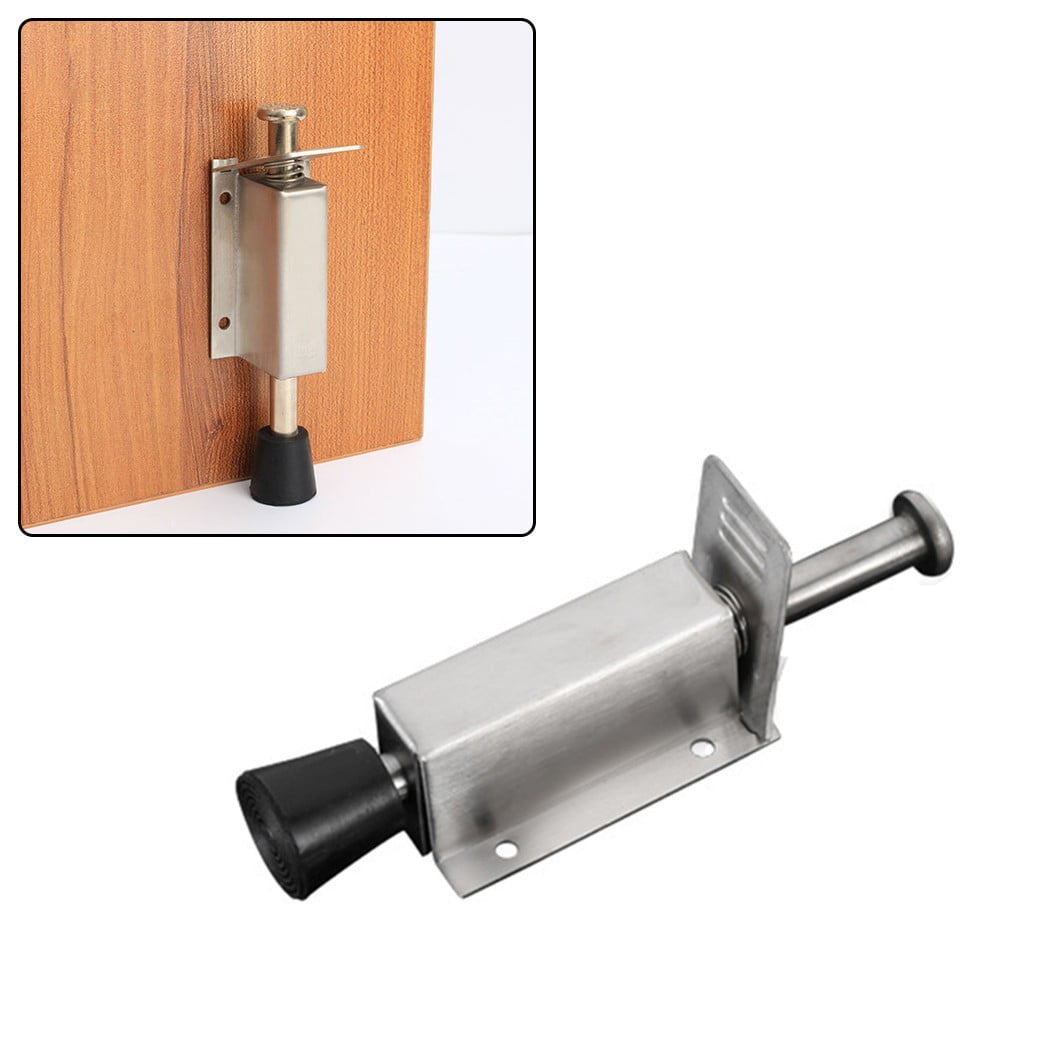 KICK DOWN FOOT OPERATED DOOR STOPPER Stop/Wedge/Stay/Jammer/Holder  Silver/Metal