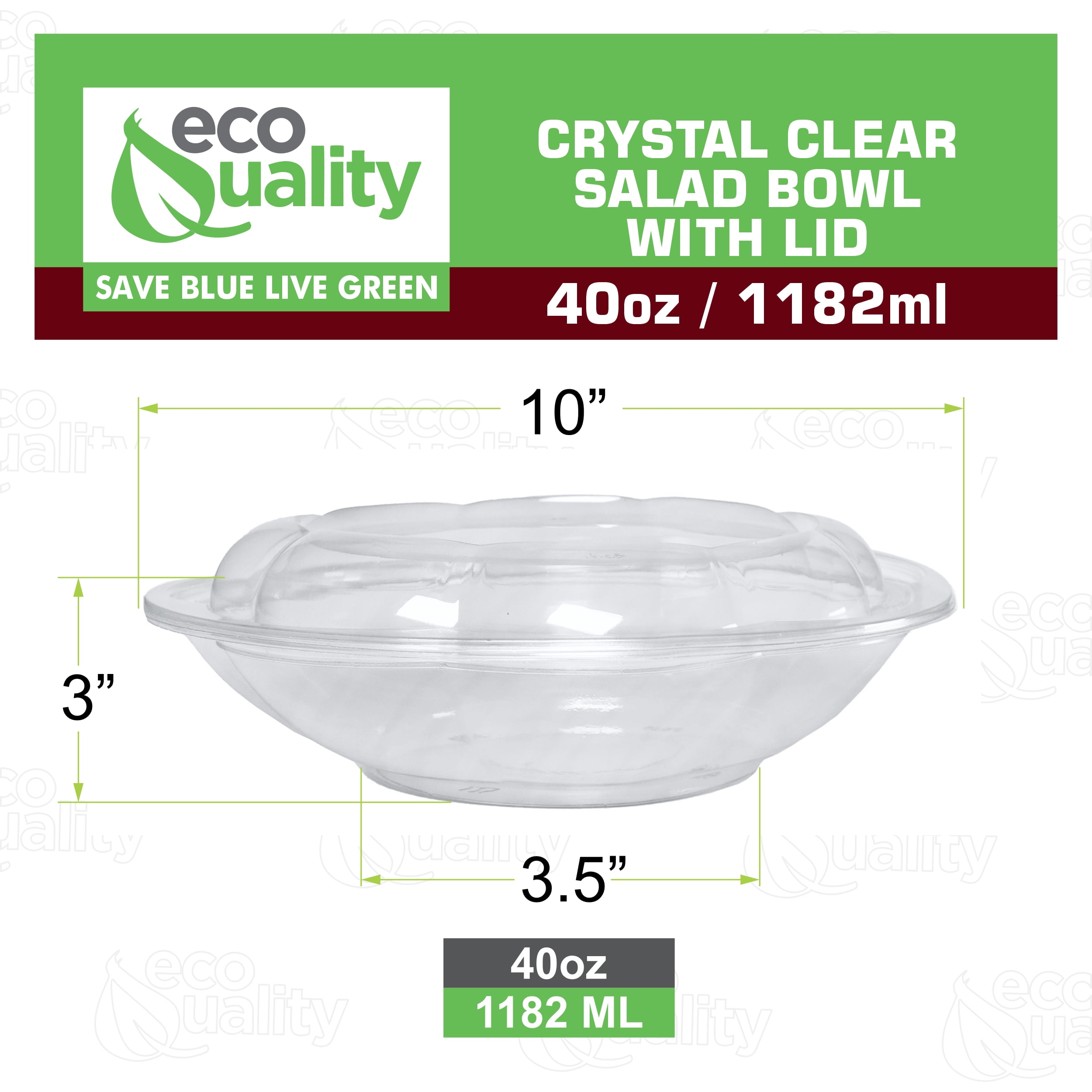 EcoQuality Clear Plastic Airtight Fruits, Vegetables Food Storage Containers (50 Count)