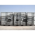 thumbnail image 4 of Chery Industrial 14x8 FT Dual Swing Driveway Gate, Decorative Steel Entrance Gate with Galvanized Welded Frame, Durable Rustproof Outdoor Patio & Garden Door,Ox Design, 4 of 8