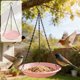 thumbnail image 1 of Comedero colgante para colibríes y aves silvestres: decoración de jardín para exteriores con cadena y recipiente para la comida., 1 of 6