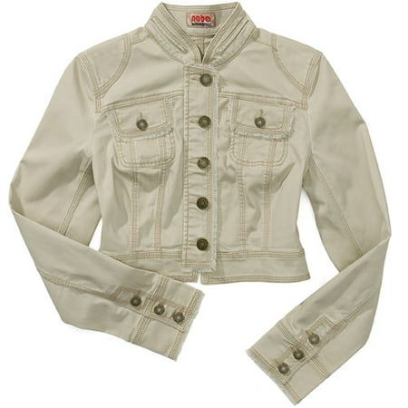 Juniors Cropped Military Jacket