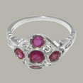 thumbnail image 6 of LBG British Made 18k White Gold Natural Ruby & Diamond Womens Statement Ring - 33 size options - Size 10.75, 6 of 7