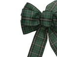 thumbnail image 3 of Northlight Plaid 6-Loop Christmas Bow Decoration - 9" x 14" - Black and Green, 3 of 4