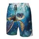 thumbnail image 4 of Fotbe Watercolor Turtle4 Trajes de Baño Estampados para Hombre, Shorts de Verano de Secado Rápido, Ropa de Playa, Bañadores-Medium, 4 of 6