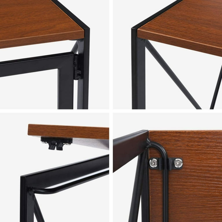 Coavas Writing Computer Desk Modern Simple Study Desk Industrial Style Folding Laptop Table for Home Office Notebook Walnut Brown 40