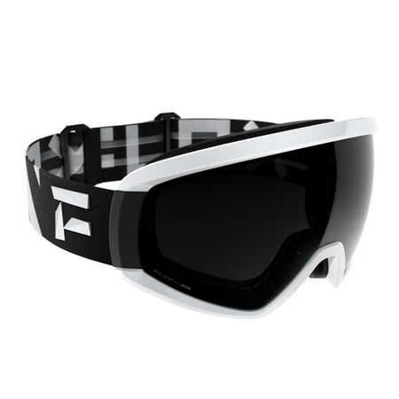 Flaxta Continuous Peripheral Vision Snowboard and Ski Goggles, Black and White