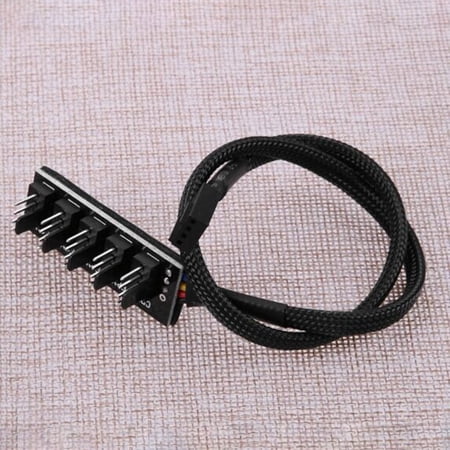 1 To 5 4-Pin TX4 PWM CPU Cooling Fan/Case Splitter Adapter Braided ...