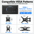 Vesa 75mm Pattern Full Motion TV Wall Mount for 14-43 Inch TVs, 20 kg Load Capacity ...
