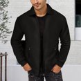 thumbnail image 3 of LZHGirlshop Men's Full-Zip Waffle Jackets Regular Fit Solid Color Long Sleeve Pocket Jackets Fashion Lightweight Stretchy Cardigan Coat with Pocket,Black,L, 3 of 6