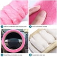 thumbnail image 3 of 3Pcs/Set Fluffy Thick Auto Car Steering Wheel Plush Cover Soft Wool Winter Purple, 3 of 9
