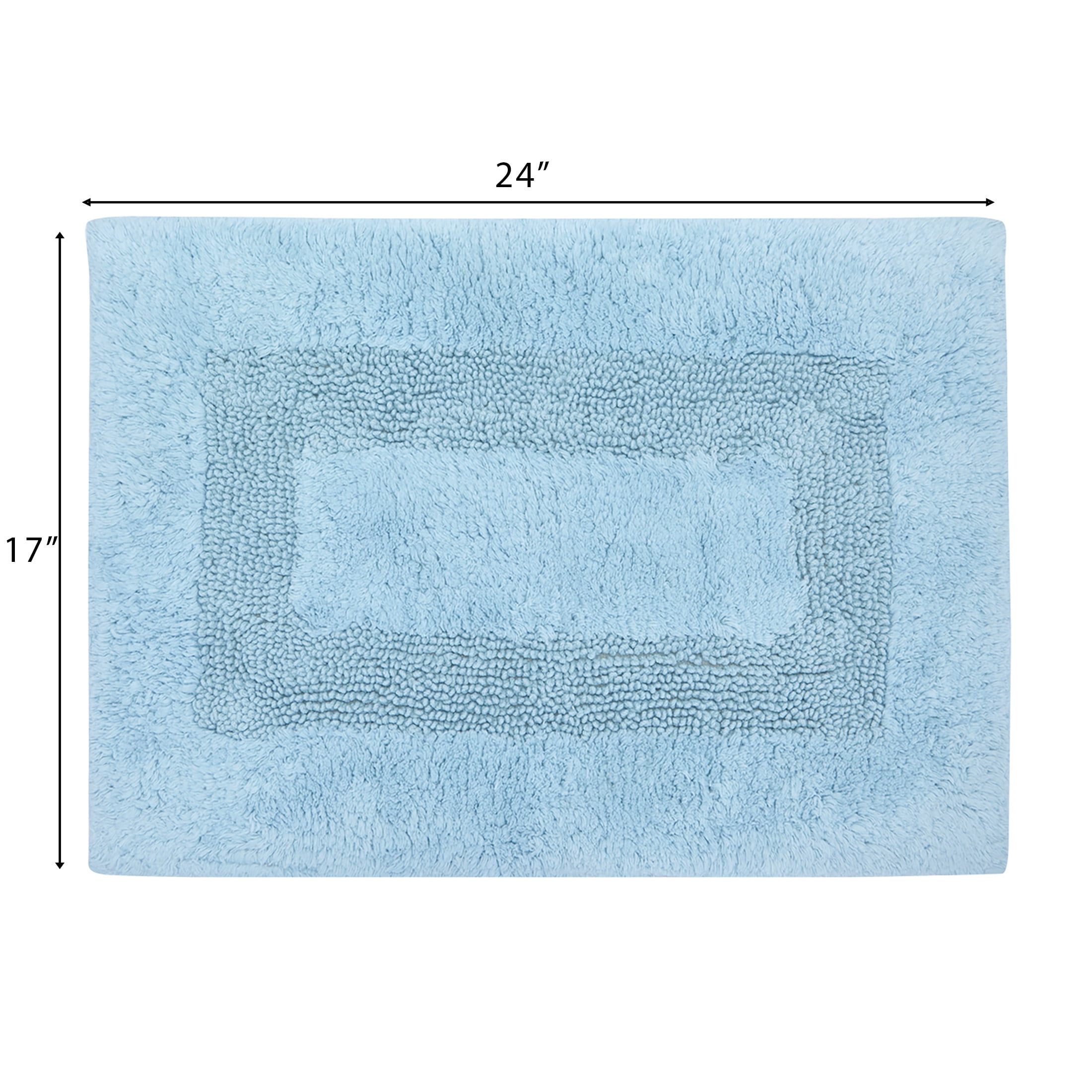 Tapis de bain Mainstays Racetrack 100% Coton Bleu, 17" x 24" Tapis de bain antidéparant