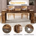 thumbnail image 4 of Tribesigns 63" Dining Table for 6, Farmhouse Wood Rectangular Kitchen Table with Pedestal Base for Dining Room, Kitchen, Living Room, 4 of 5