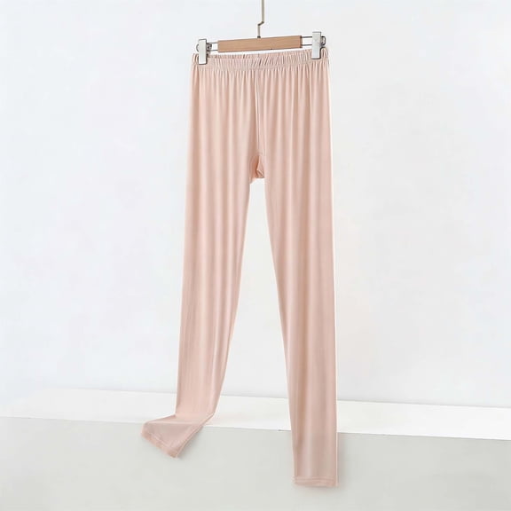 Aobny Pants Only Womens Pajamas Modal Plus Size Pj Pants Slim Plain Ankle Pajamas Pants for Women,Beige,L
