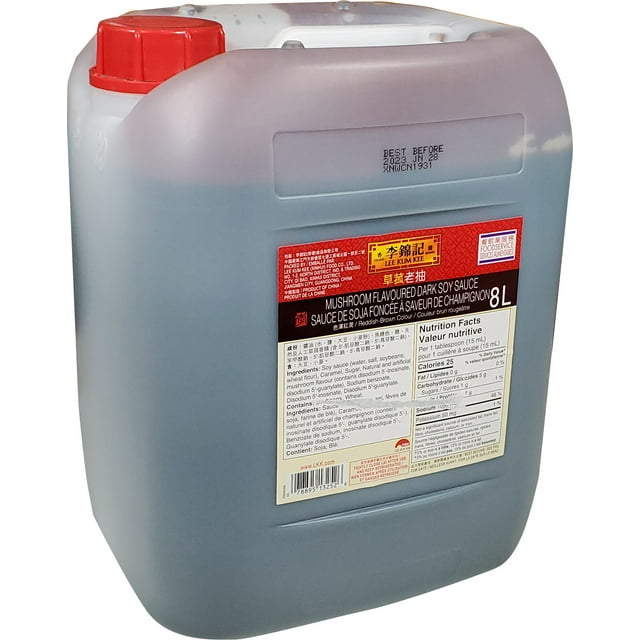 Lee Kum Kee - Soja Foncé Saveur de Champignon - Lot de 2 - 8 L - Saveur Riche et Savoureuse pour des Plats Variés (2x8 Ltr)