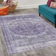 thumbnail image 2 of Vintage Decorative Rug, Weathered Style Print of Medallion Ornaments and Bohemian Flourishes, Quality Carpet for Bedroom Dorm and Living Room, 6 Sizes, Dark Indigo Blue Violet, by Ambesonne, 2 of 4