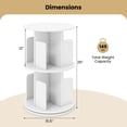 thumbnail image 2 of 2-Tier Rotating Bookshelf 360° Display Rack with Dividers & Anti-falling Baffles, 2 of 10