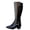 Black, variant on Nmnitkp Boots for Women - Fashionable Casual British Style Versatile, Leather Knee Length High Top Thick Soled Thick Heel Pointed Toe with Side Zipper Black,36